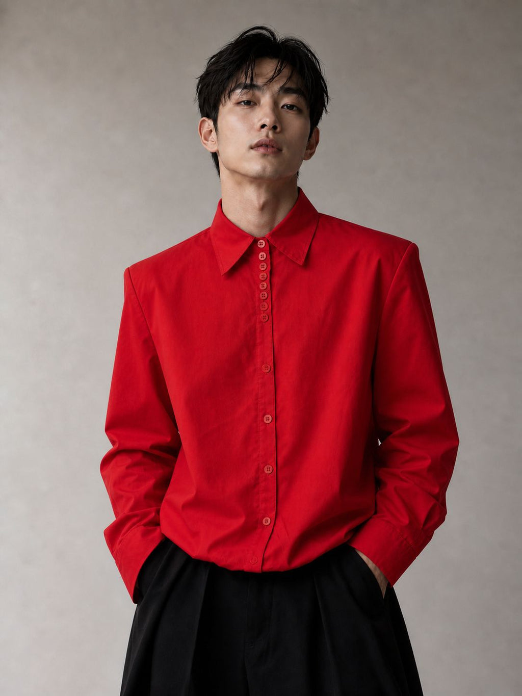 Study 01 - Form 18, Redline Button Shirt