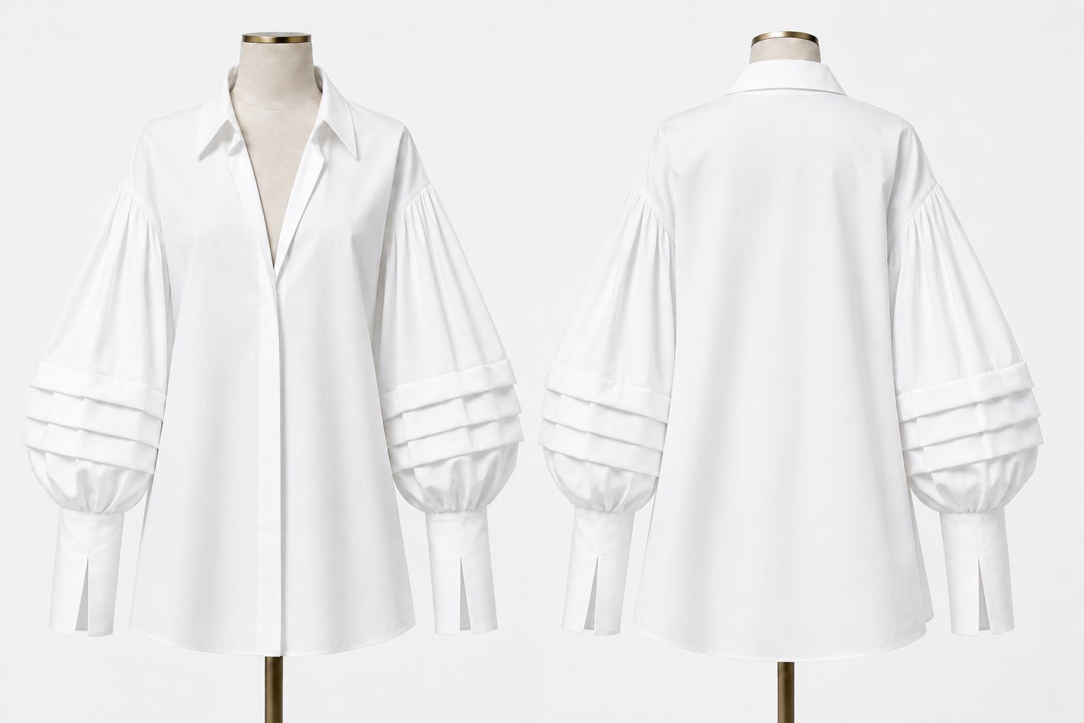 Study 01 - Form 05, Pleated Baloon Sleeve Shirt