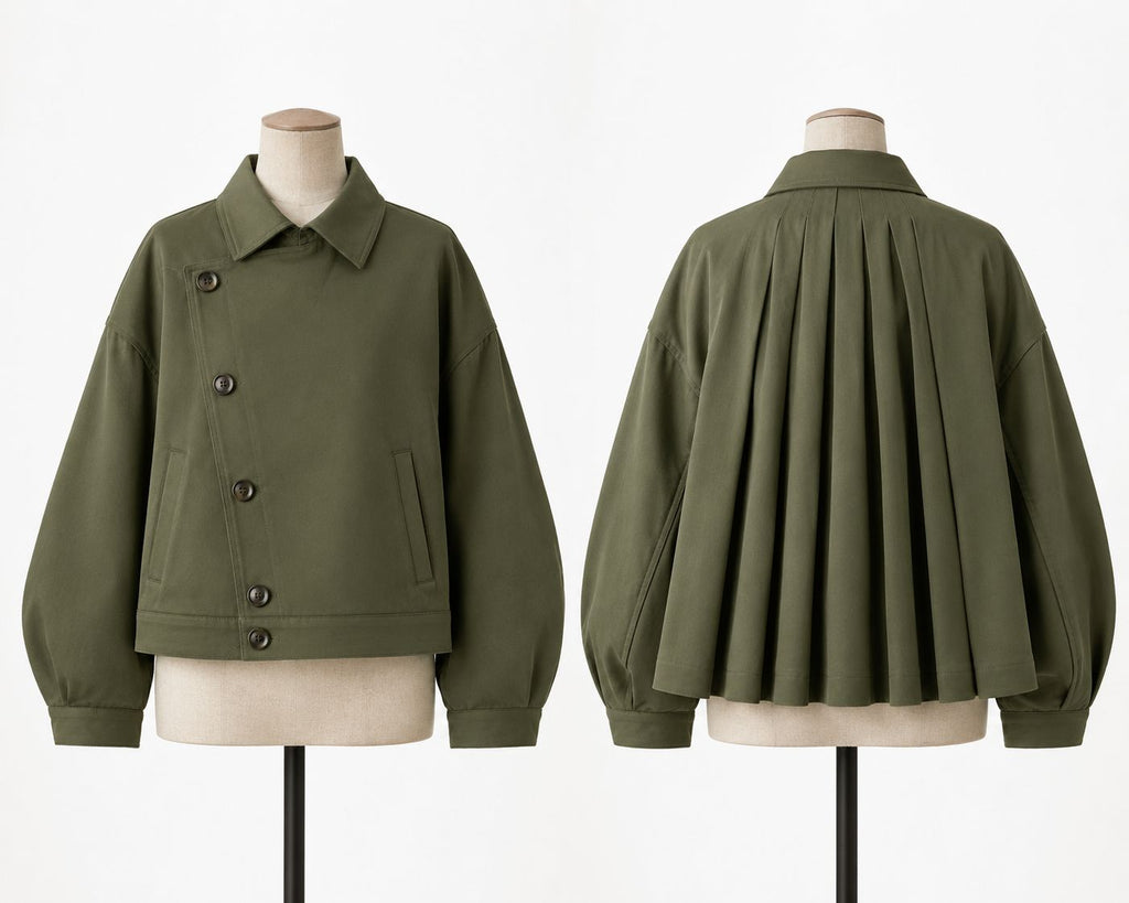 Study 01 - Form 07, Cocoon Sleeves Flared Back Jacket