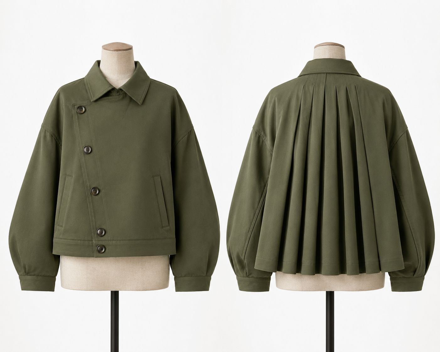 Study 01 - Form 07, Cocoon Sleeves Flared Back Jacket