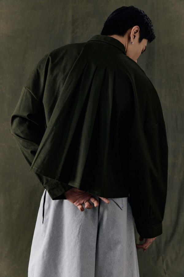 Study 01 - Form 07, Cocoon Sleeves Flared Back Jacket - Image 2