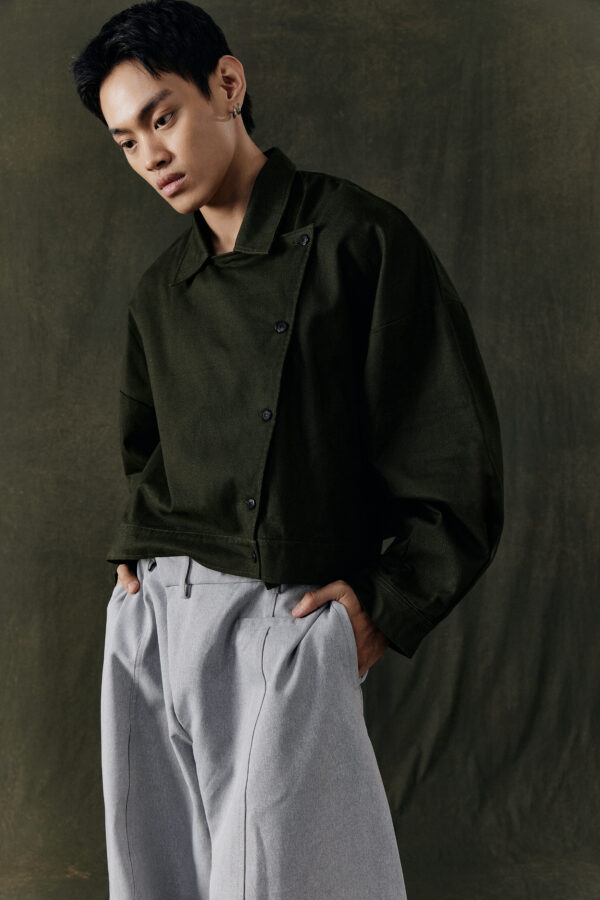 Study 01 - Form 07, Cocoon Sleeves Flared Back Jacket