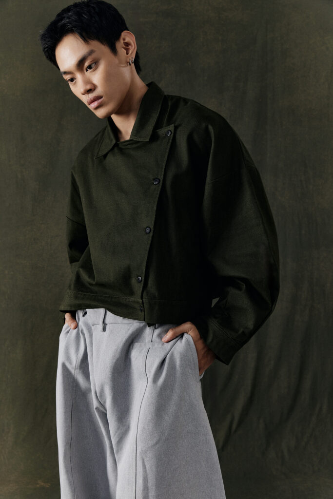 Study 01 - Form 07, Cocoon Sleeves Flared Back Jacket