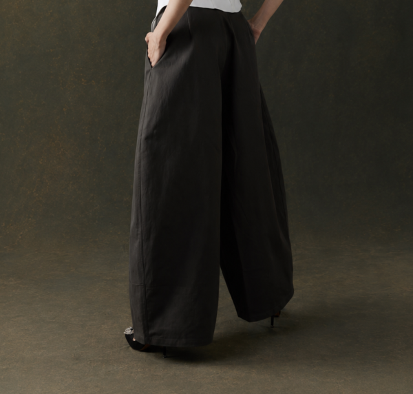 Study 01 – Form 34, Soft Balloon Pants in Charcoal - Image 2
