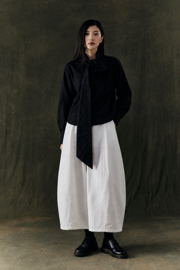 Study 01 – Form 33, Soft Balloon Pants in White - Image 2